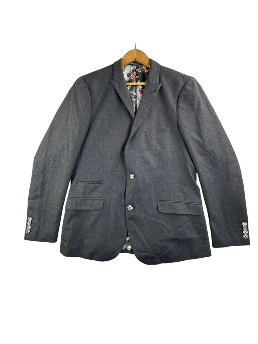 Paisley & Gray Suit Jacket Mens 42 Blue Slim Fit Butterfly Lining Sport Coat